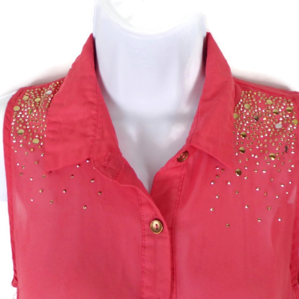 Womens Sleeveless Embellished Top Rue 21 Med W1481